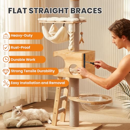 Alise 12-Inch Length Stainless Steel Strap Flat Bars Straight Brace Heavy Duty 4-mm Thick Brackets Mending Plates Repair Fixing Bracket,4 Pcs Matte Black Finish - color: Black, size: 12 Inch
