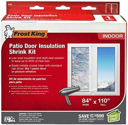 Frost King V76H Shrink Window Kit 84-Inch by 110-Inch, Clear (Pack of 12) - size: 84" x 110" (Pack of 12)