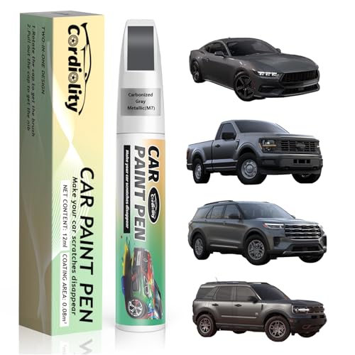 Car Touch Up Paint Carbonized Gray Metallic(M7) for Ford, Color Accurate Car Scratch Repair Remover Pen Fix Auto Paint Chips and Nicks - color: Carbonized Gray Metallic(M7)for Bronco/Econoline/Edge/Escape/Expedition/Explorer/F-Series/Mustang/Ranger/Transi