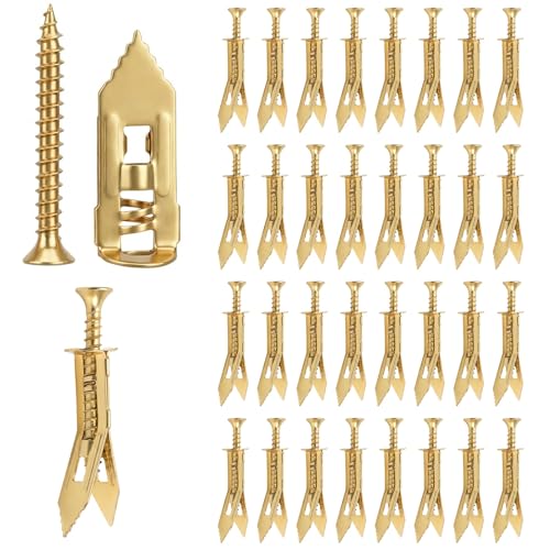 120Pcs Drywall Self Drilling Anchors with Screws, 60 Sheetrock Anchors & 60 Expansion Screws,Zinc Plated Steel, No Pre-Drilling Required, for Wall Decors, Picture Frames,Shelves - size: 120pcs 0.47x1.18inch