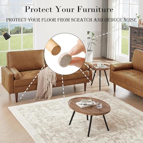 Fursafe&Q Felt Furniture Pads for Hardwood Floors, Self Adhesive Chair Felt Pad - Furniture Feet Floor Protectors, Furniture Sliders Protect from Nicks, dents and Scratches, Reduce Noise, Round - size: 136 Pcs Beige Round Pads