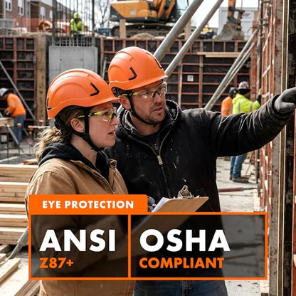 OPTIFENSE™ VS3 Anti Fog, Premium CLEAR/TINTED Safety Glasses, ANSI Z87+ (Click for frame/lens option) - color: Orange