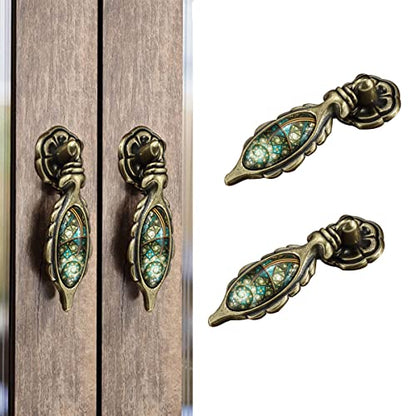 Drop Pendant Knobs Zinc Alloy Cabinet Pulls Furniture Knobs Starry Pattern Cupboard Handle Drawer Pulls Solid Metal Kitchen Hardware Handles for Cabinet Drawer Wardrobe (2pcs/Set) - color: Starry, size: Drop Pendant