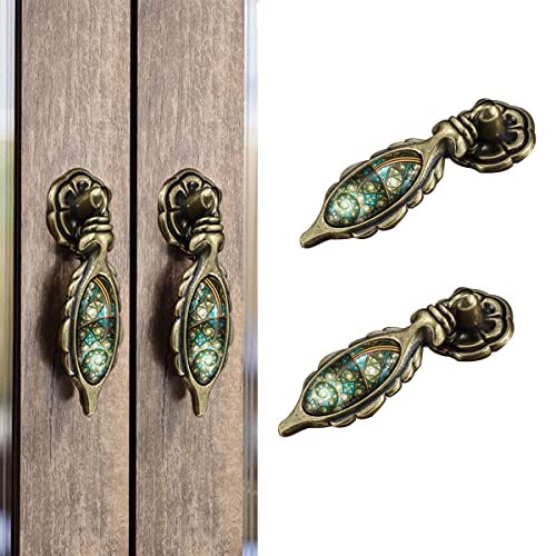 Drop Pendant Knobs Zinc Alloy Cabinet Pulls Furniture Knobs Starry Pattern Cupboard Handle Drawer Pulls Solid Metal Kitchen Hardware Handles for Cabinet Drawer Wardrobe (2pcs/Set) - color: Starry, size: Drop Pendant