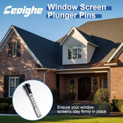 25 Pack Window Screen Plunger Latches with Caps, 5/32" X 1-1/2", Aluminum Window Screen Plunger Pins, Secure Screens in Place (Black) - color: Black