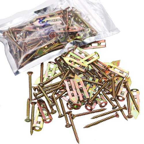 60PCS 0.47x1.18 inch Self-Drilling Anchors, Ancors and Screws for Heavy Duty, Metal Screw Anchors Kit, No Drill and Holes in Wall - size: 60PCS—0.47X1.18inch