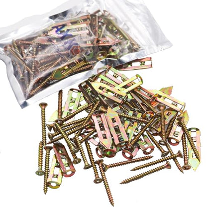 60PCS 0.47x1.18 inch Self-Drilling Anchors, Ancors and Screws for Heavy Duty, Metal Screw Anchors Kit, No Drill and Holes in Wall - size: 60PCS—0.47X1.18inch