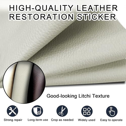 Leather Repair Tape,3.9 x 63 Inches Self Adhesive Leather Repair Patch,Vinyl Leather Repair Kit for Furniture,Couches,Car Seats,Sofas,Office Chairs,Beige - color: Beige, size: 3.9*63inch