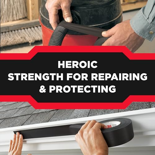 3M Extreme Strength Duct Tape 2830, 1.88 in x 30 yd, Double-Thick Adhesive, Heavy-Duty Waterproof Black Tape, Indoor/Outdoor Use, 12 Rolls - size: 1.88 inches x 30 yards, style: 12 Rolls