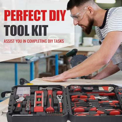 SPICIMOMO Red Home Tool Kit Set - 138 Pieces Red Tool Set, Home Tool Kit for Daily Repairing and Maintenance, Professional Tool Kit Set with Portable Storage Boxes - style: 138 Pieces Red