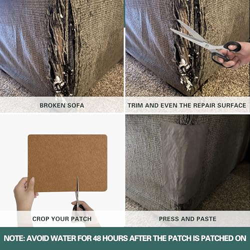 Azobur Couch Patch Repair Fabric,Microfiber Fabric, Self-Adhesive, for Sofa Repair and Upholstery, 2 Pieces, 9.5 x 11 inches (Dark Brown) - color: Dark Brown, size: 9.5" x 11"-2 PCS