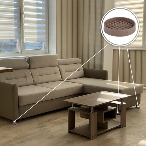 Furniture Coasters-8 Pcs 3" Round Non Slip Furniture Pads-Furniture Caster Cups-Non Skid Grippers Rubber Furniture Feet Anti Slide Hardwoods Floor Protector Brown - color: 8pcs3"round Brown Square
