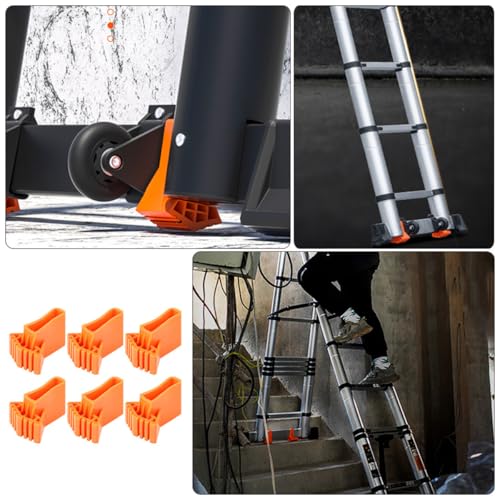 Alipis 6pcs Non-Slip Ladder Feet Mat Plastic Foot Cushion Anti-Skid Folding Ladder Covers Stabilizer Accessories for Safe Climbing