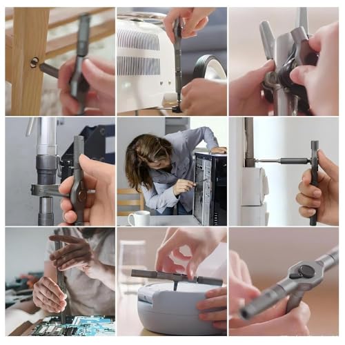 Bomivoi 42 in 1 Magnetic Screwdriver Set, DIY Ratchet Screwdriver Set, Multi Bit Magnetic Drive Set, Detachable Ratchet Handle, Portable Compact Repair Tool Kit for Furniture Computer Bicycle Black - color: Black