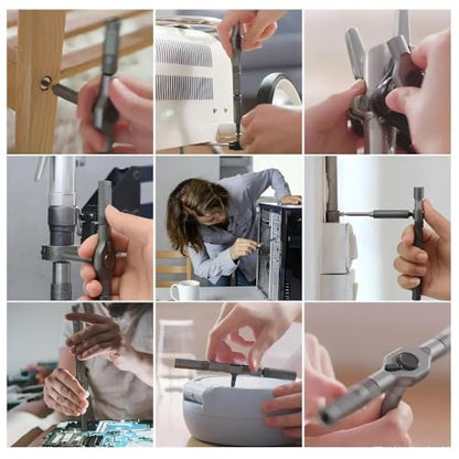 Bomivoi 42 in 1 Magnetic Screwdriver Set, DIY Ratchet Screwdriver Set, Multi Bit Magnetic Drive Set, Detachable Ratchet Handle, Portable Compact Repair Tool Kit for Furniture Computer Bicycle Black - color: Black