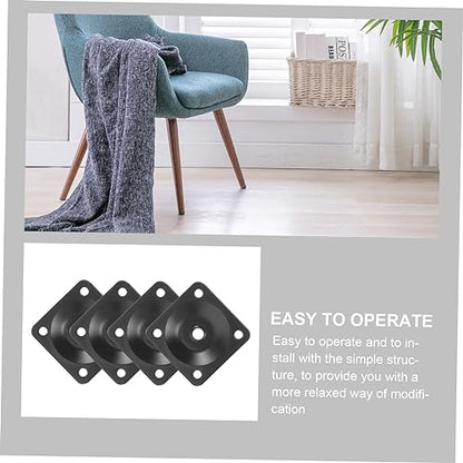 Cabilock Furniture Leg Mounting Plates Set Heavy Duty Iron Brackets for Sofa Table Chair Repair Easy to Install Sturdy Flat Design for Replacement of Worn Leg Connectors