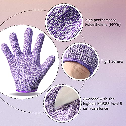 4 Pairs Kids Cut Resistant Gloves Level 5 Safe Gloves Protection for Kitchen Garden, Oyster Shucking, Crafts, DIY - size: Small (Pack of 4)