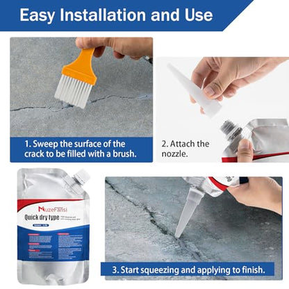 Cement Crack Sealant,Premium Concrete Crack Filler, Waterproof Repair Sealant, Weather-Resistant Caulking Glue, Quick-Drying Sealing Adhesive for Concrete(2 pcs)