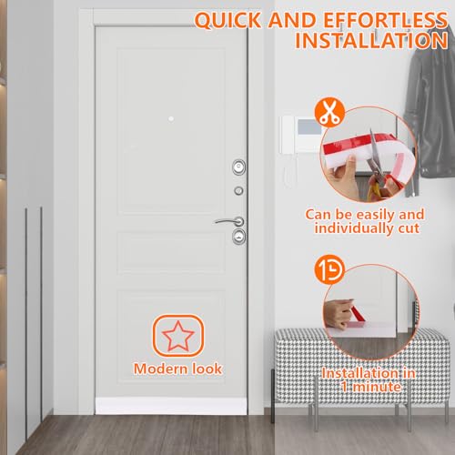 4Pcs Door Draft Stopper, Under Door Sweep Adjustable Weather Stripping Door Seal, Door Bottom Seal Blocker Noise Cold Air Insulation 2" W x 39" L