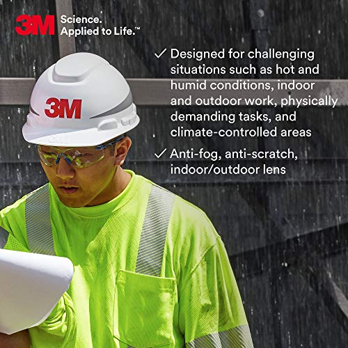 3M Safety Glasses, Solus 1000 Series, ANSI Z87, Scotchgard Anti-Fog, Indoor/Outdoor Grey Lens, Blue/Black Frame, Pack of 1 - size: Single, style: Gray I/O Lens, Blue/Black Frame