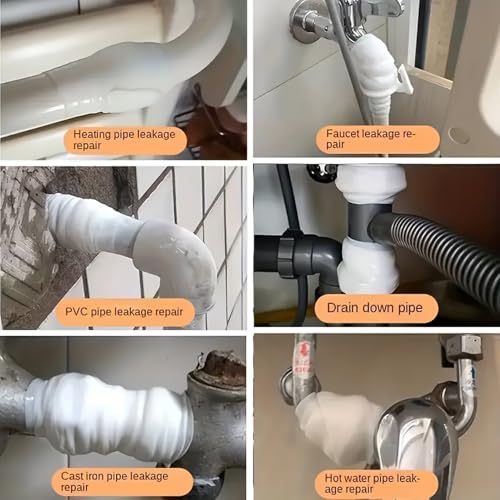 Self-Fusing Tape – Instant Leak Repair Tape for Kitchen, Pipes & Plumbing; Waterproof, Heat-Resistant, Stretchable Silicone Tape for PVC, Glass, Metal & Stone Surfaces