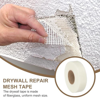 PATIKIL Drywall Repair Mesh Tape, 2 inch x 328 ft Fiberglass Repair Patch Self-Adhesive Dry Wall Joint Tape 7 Mesh Wall Hole Crack and Seam Patch, White - size: 2 inch x 328 Feet