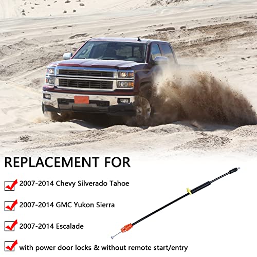 16.5" Door Latch Cable Compatible with 2007-2014 Chevy Silverado Tahoe Yukon Sierra Escalade, Driver/Passenger Side Front Doors for Power Door Locks - Replace 25880301 25876384 924-360 - size: 16.5" Door Latch Release Cable
