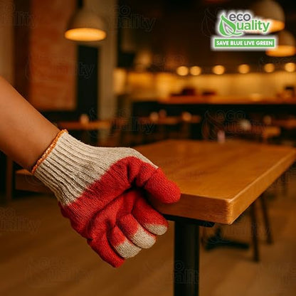 [20 PACK] Latex Dipped Nitrile Coated Work Gloves Small - String Knit Cotton Coated Work Safety Gloves Great for Construction, Warehouse, Home, Landscaping, Moving, Mechanic Cotton Disposable Gloves