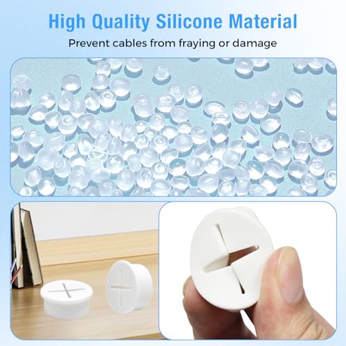 Desk Grommet, 1 in 25 mm Silicone Rubber Grommets, White Desk Hole Cover for Cables, Flexible Wall Cord Pass Through Grommet for Office Table Computer Home Furniture Wire Organizer-15 Pcs - size: 1"(25 mm)-15Pcs, style: White