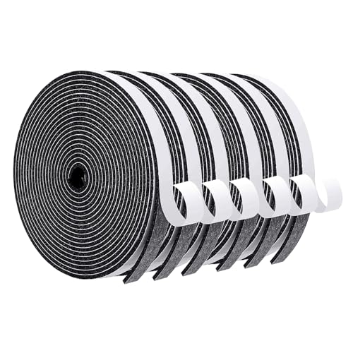 MAGZO Weather Stripping Door Seal, 1/2 in W X 1/8 in T X 99 Ft Total Adhesive Foam Insulation Tape for Windows 16.5 ft X 6 Rolls, Black - size: 1/2in * 1/8in * 99FT