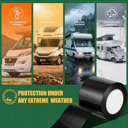 RV Underbelly Material Repair Tape, Flex Belly Seal Tape with Permanent Strong Adhesive for RV, Mobile Home, Camper Travel Trailer, RV Awning Tear Repair Kit, Waterproof, 4 INCH x 20 Feet - size: 4 Inch X 20 Feet
