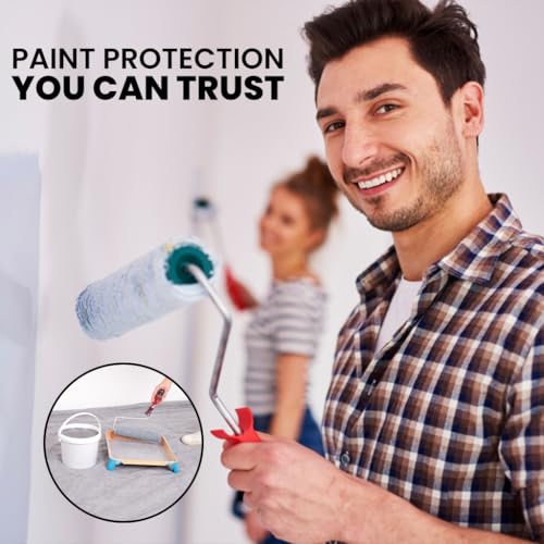 Canvas Painters Drop Cloth (Size 12 x 15 Feet - Pack of 2) - Pure Cotton Paint Drop Cloth for Painting, Curtains, Furniture & Floor Protection - Recycled Heavy Duty Cotton Canvas - size: 12' X 15' - Pack of 2