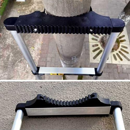 Ladder Stabilizer with Strap and Screws, Rubber Steep Ladder Accessory Extension Ladder Attachment Against Wall Telegraph Pole Trunk for Enhance Stability and Safety Anti-Slip Fall Prevention
