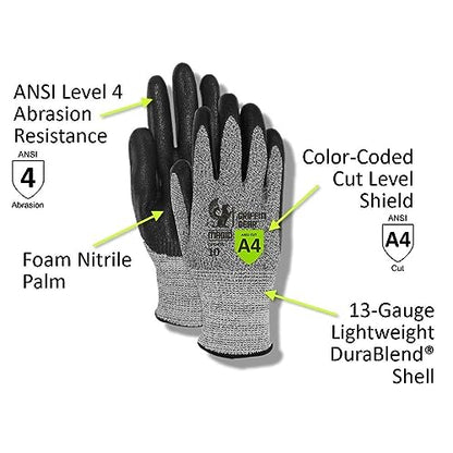 MAGID Griffin Gear ANSI A4 Liquid Repellent Nitrile Work Gloves, 96 Pairs, Size 7/Small (GPD456) - color: Foam Nitrile Coating, size: 7/Small, style: 96 Pair