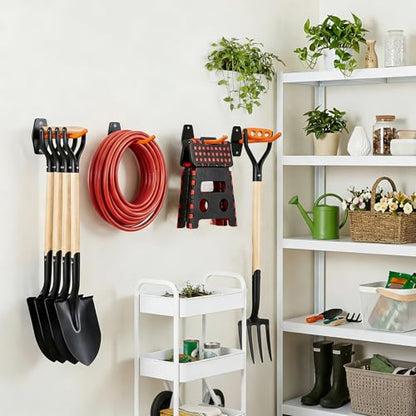 Frcctre 4 Pack Heavy Duty Garage Hooks, 10 Inch Wall Mount Utility Carbon Steel Garage Storage Hooks Tool Organizer Hanger for Car Tires, Ladders, Chairs, Ropes and Garden Tools-Max Load 88 lbs