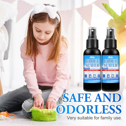 Grout Sealer - Tile Sealer Spray for Shower, Kitchen, Floor, Clear Grout Sealant Indoor & Outdoor for Marble, Granite, Mosaic, Non-Toxic & Low-VOCs, Waterproof & Long-Lasting Protection