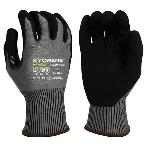 Armor Guys Kyorene Pro 00-850 A5 Cut Resistant Work Gloves - Graphene, Nitrile Grip, Breathable for Sheet Metal Handling - Medium, 3 Pairs - color: 3 Pairs (Medium)