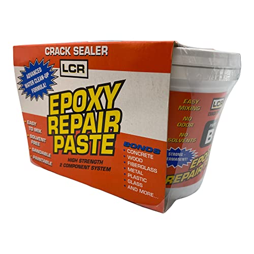 Polygem LCR Crack Sealer and Paste for Concrete Wall Leak Repair - High Strength 2 Component System Works on Concrete, Wood, Fiberglass, Metal, Plastic, Glass, and More