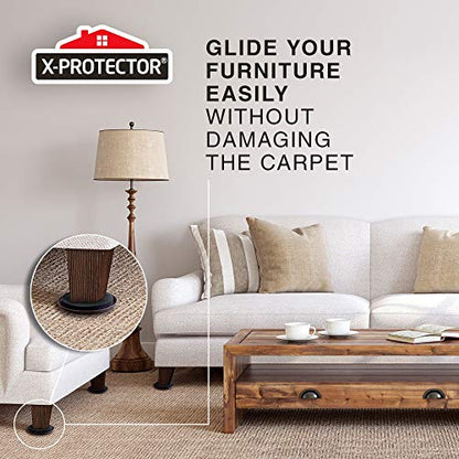 Furniture Sliders for Carpet X-PROTECTOR - 8 PCS 3 1/2" Moving Pads - Reusable Sliders for Heavy Objects on Carpet. Move Your Furniture Easily! - size: 8 PCS 3.5", For Carpet
