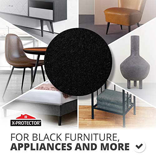 Felt Furniture Pads X-Protector - 48 PCS 1" - Premium Felt Pads Floor Protectors - Furniture Feet Wood Floors Protectors - Prevent Scratches, Annoying Noise & Protect Your Hard Surfaces! (Black) - size: 48 Pcs 1" Black, Round