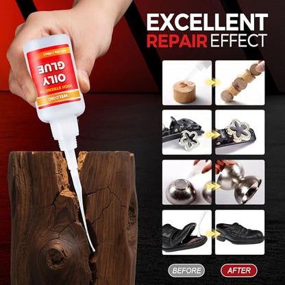 3 PCS Welding High-Strength Oily Glue, Welding Super Glue Gel Instant Adhesive Powerful Universal Glue for Metal, Plastic, Wood, Glass, Ceramics, Leather