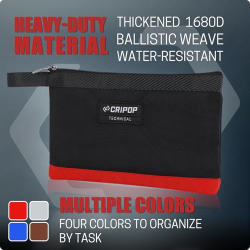 6 Pack Zipper Tool Pouch, 1680D Tools Bag Storage Kit with 4 Zipper Bags and 2 Stand-up Tool Bags, Multipurpose Tools Utility Pouches Storage Organizer - style: 2 Stand-up Zipper Bags+4 Zipper Bags