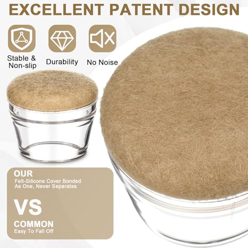 Chunful 32 Pcs Chair Leg Floor Protectors TPE Classroom Chairs & Desks Leg Covers with Quiet Felt Sliders Prevent Floor Scuffs & Scratches Desks Foot Caps Pads Teacher Classroom Supplies (Beige) - color: Beige