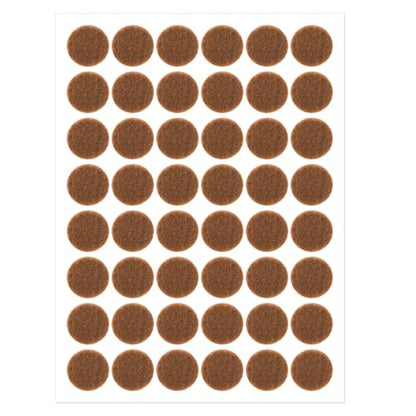 48 Pcs Brown Felt Cabinet Door Pads, 1/2 Inches Diameter Self Adhesive Felt Bumpers for Furniture Kitchen Cabinet Doors Floor Drawers Cupboards