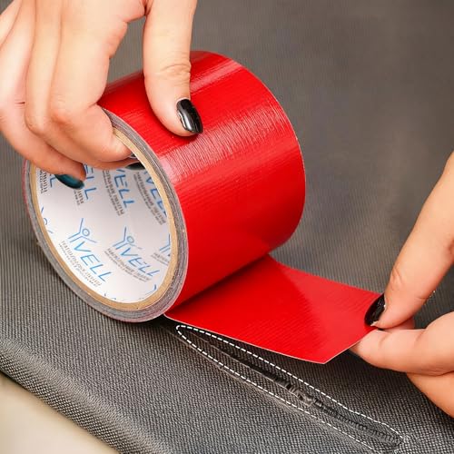 10Meters/Roll Multipurpose Duct Tape Strong Self-Adhesive Waterproof Tarpaulin Repair Tape for Home Carpet Pipes,7cm*10m (Red) - color: Red