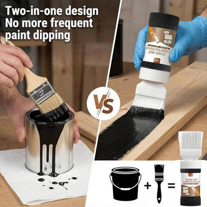 Black Paint, Touch-Up Paint for Furniture, Cabinets, Wood, Metal, No Sanding, Fast Drying, Water Based, Multi Surface, 6.35 oz - color: Black