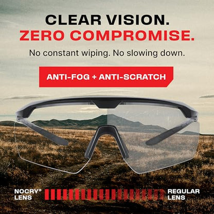 NoCry Tactical Shooting Glasses Men and Women — Z87+ Ballistic Military Grade Shooting Range Eye Protection — Ventilated Anti-Scratch & Anti-Fog UV Safety Glasses With Adjustable Temples and Nose Pads
