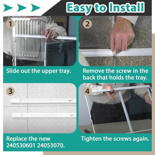 240530601(Left) & 240530701(Right) Refrigerator Pan Hangers Replacement – Drawer Slide Rail Kit Replaces 240460401, 240460501