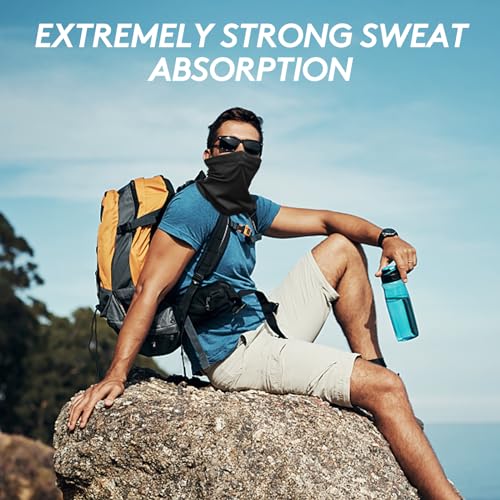 Neck Gaiter Bandana Face Mask: 6 Pack Cooling Gator Mask Ski Neck Scarf Breathable Face Cover Balaclava - color: Multicolor Bright 6pack