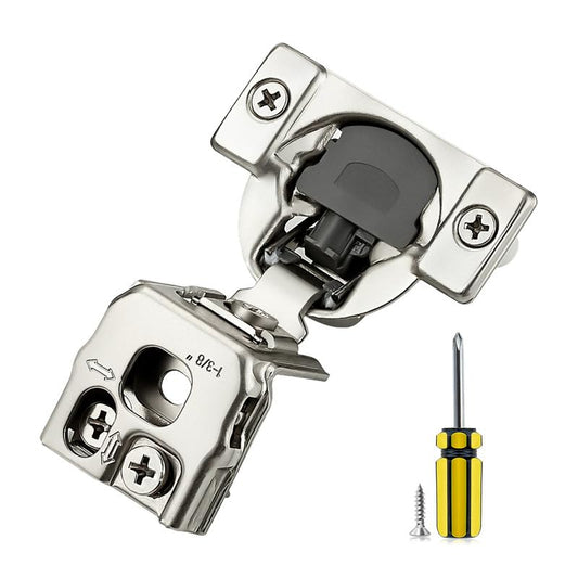 Ravinte 2 Pack 1 Pair 1-3/8 inch Overlay Soft Close Kitchen Cabinet Hinges Stainless Steel Adjustable Kitchen Hinges Satin Nickel Cabinet Hardware - size: 1-3/8 inch Overlay
